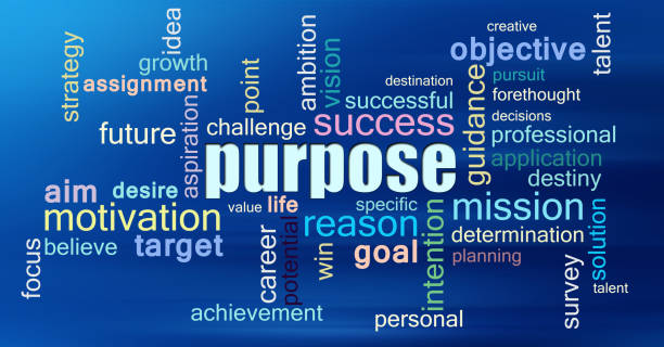 istock Purpose,Success,Challenge,Mission Word Cloud ob Blue Background 2148748096