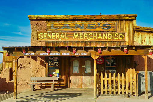 Calico, CA, USA, 2-2-2019. General store in the ghost town of Calico, San Bernardino County, California, USA