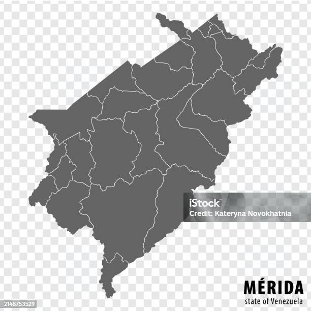 Meridy Rd Blank Map Merida State Of Venezuela High Quality Map Merida State With ...