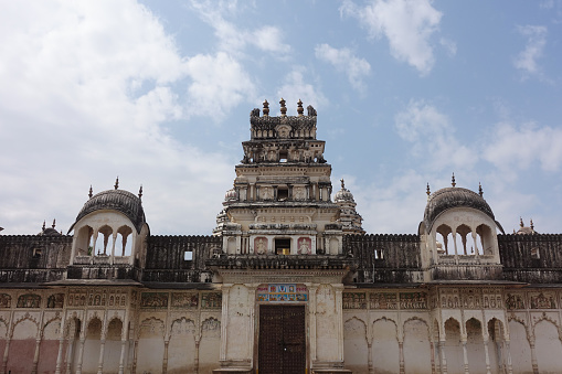 Elephants of the balustrades and galloping horses, Agra-mandapa, Airavatesvara Temple, Darasuram, Tamil Nadu, India.