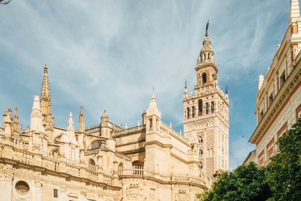 La Giralda (translated to The Giralda), the beautiful bell tower of Seville's Cathedral, Spain