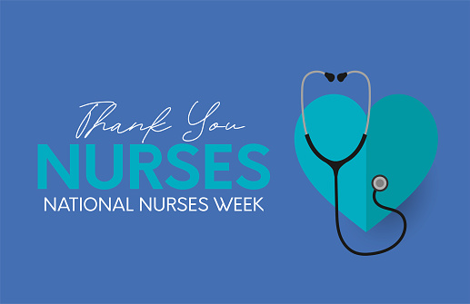 Thank You Nurses, National Nurses Week card, poster. Vector illustration