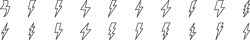 Lightning line icons collection. Editable stroke. Simple linear illustration for web sites, newspapers, articles book