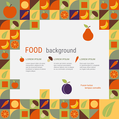 Healthy food theme illustration vector template. Background for flyer, coupon, card, voucher