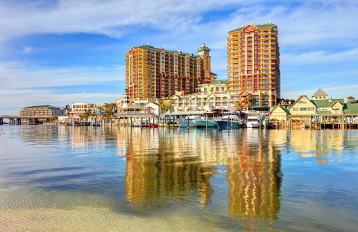 Destin is a city located in Okaloosa County, Florida. Destin is known for its white beaches and emerald green waters