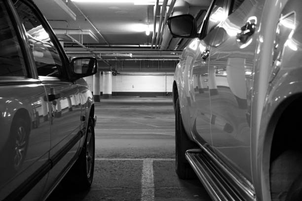istock view between two cars in the garage 2148763722