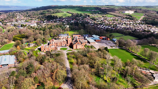 Aerial photo of Campbell College in East Belfast County Down Northern Ireland