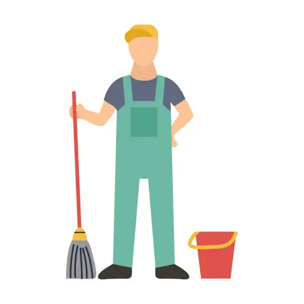 Vector illustration of Janitor icon clipart avatar logotype isolated vector illustrationHydroflask