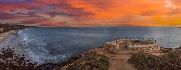 istock Sunset in a stone overlook that views Crystal Cove State Park Beach 2148769808