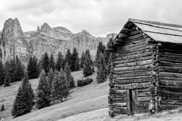 italian mountains with cottage in Alta Badia