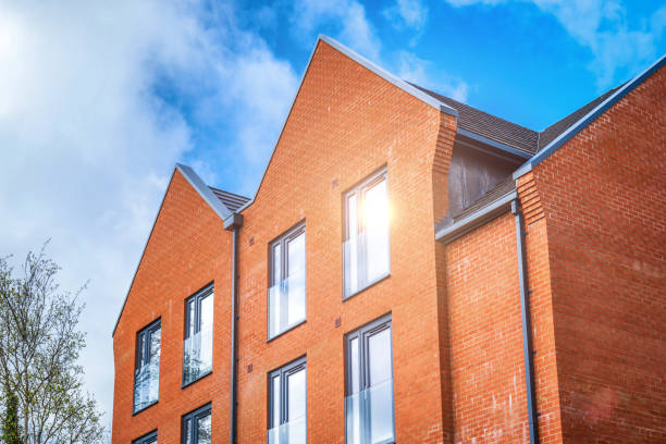 New aparments building construction site in england uk..