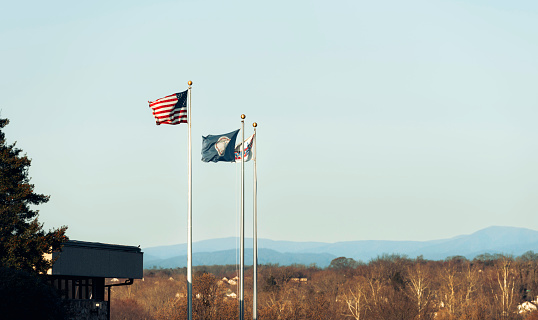 Flags flying over Culpeper, Virginia