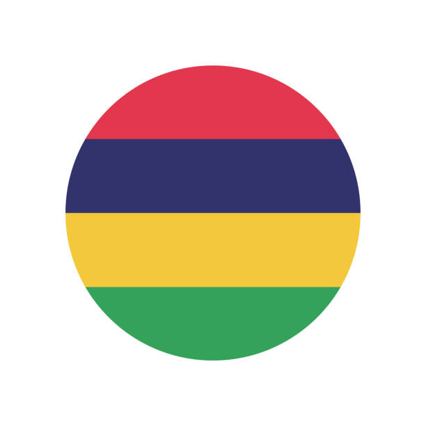 mauritius circle flag. circle icon flag. flag icon. standard color. digital illustration. computer illustration. vector illustration. - golf ball golf curve banner stock illustrations