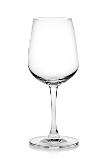 Clear water splashing in the wine glass. horizontal with space for text