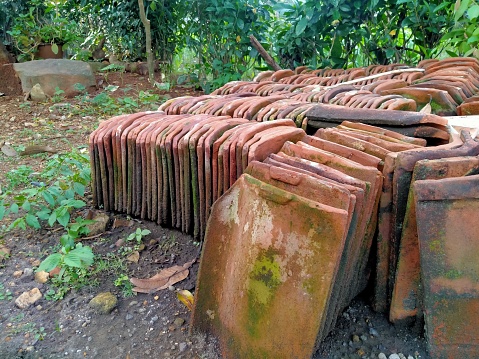 Unused used roof tiles