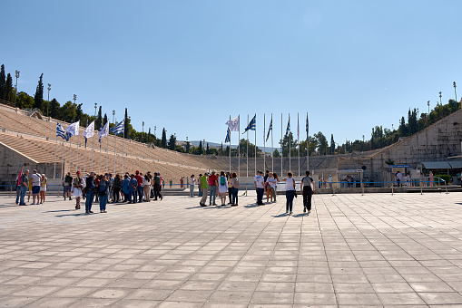 Athens, Greece; October, 13,2022: The famous Panathenaic Stadium, site of the first modern Olympic games in 1896, in Athens
