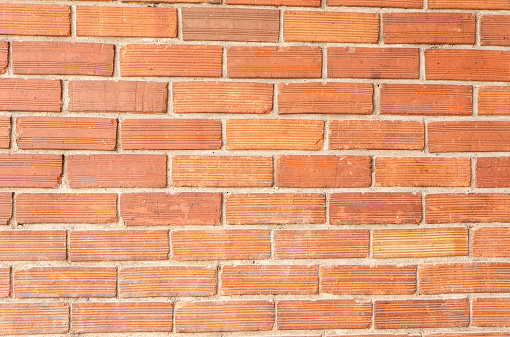 Texture of old red brick wall. background of empty brick wall texture for background website, brickwork for text, creative, backdrop and Design