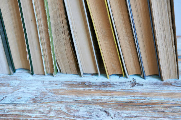 istock Books on a wooden background. A place for copying. 2148789379
