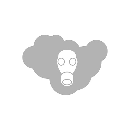 gas mask icon, gas cloud, on a white background, vector illustration