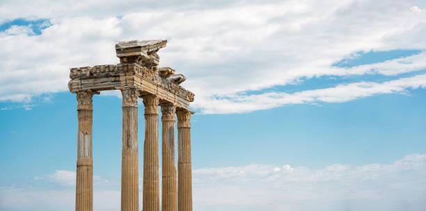 istock Temple of Apollo in Side Ancient City on a cloudy spring day 2148794202