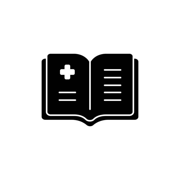 ilustraciones, imágenes clip art, dibujos animados e iconos de stock de manual de primeros auxilios diseño de iconos sólidos. adecuado para infografías, páginas web, aplicaciones móviles, ui, ux y diseño de gui. - estudiante de medicina