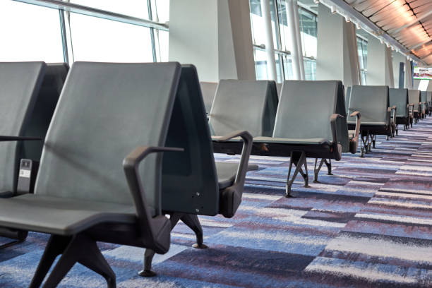 Hong Kong Airport Departure Hall，Airplane travel concept