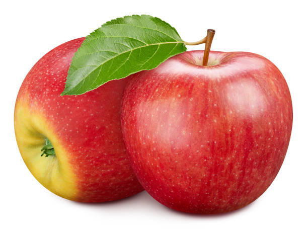 istock Apple fruits and apple half. Isolated on a white background 2148795521