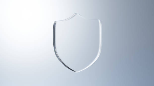 istock 3D Illustration.Transparent glass shield on white background. (Horizontal) 2148795631