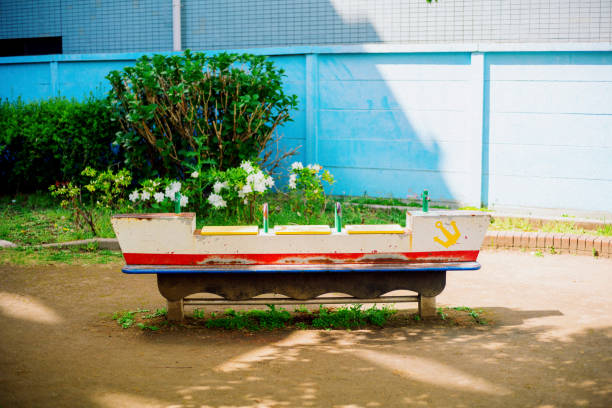 Boat playground equipment in the park