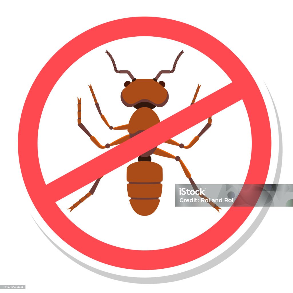 Ants Library Sign Ant Warning Vector Sign Isolated On A White Background Stock ...