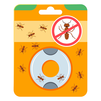 Ant trap indoor pet safe vector cartoon illustration isolated on a white background.