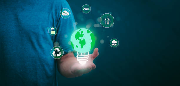 istock Carbon Dioxide Reduction To solve the global climate crisis and reduce global warming. Concept of reducing carbon dioxide emissions to zero for the goal of reducing greenhouse gas emissions in 2050 2148796701