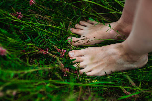 istock Summer freshness with walking barefoot on wild field 2148796987