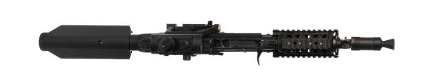 istock Military toy airsoft rifle isolated on white background 2148797151