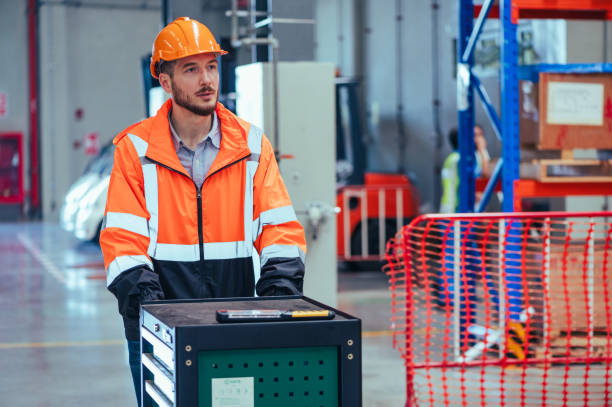 istock In this compelling stock photo, an engineer is captured in the dynamic environment of a train and railway garage, immersed in the meticulous tasks of maintenance 2148798321