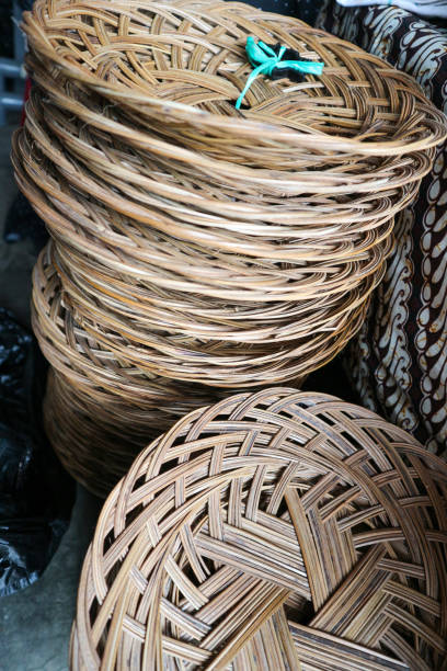 istock Handicrafts made from plaited bamboo, commonly used for food containers 2148800629
