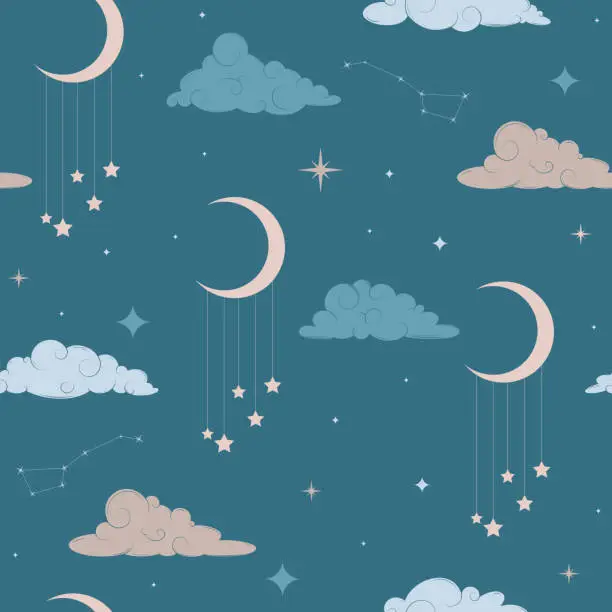 Vector illustration of good night pattern