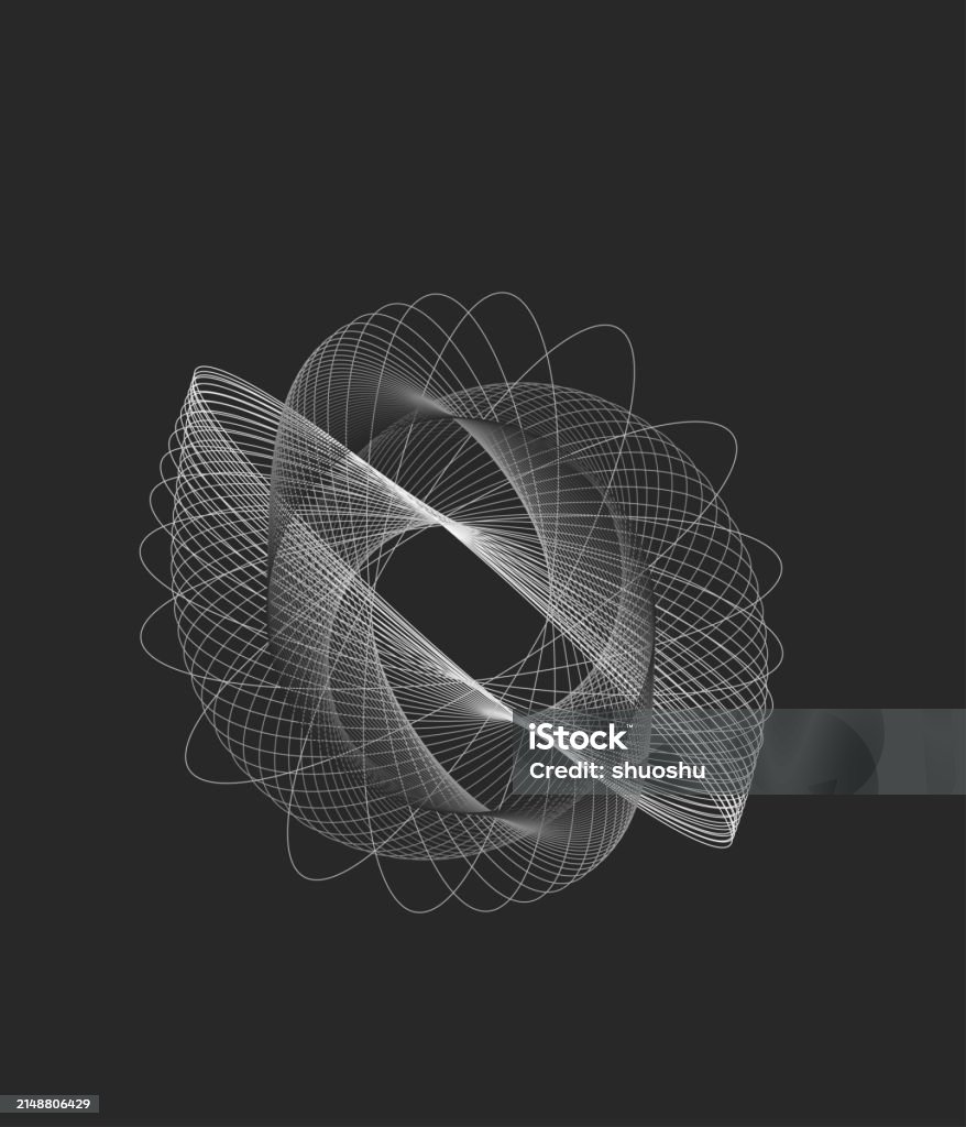 Abstract Black And White Curve Dynamic Electrical Technology Line ...