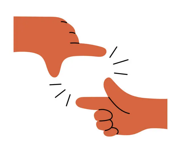 Vector illustration of Two hands gesture making a frame for a view