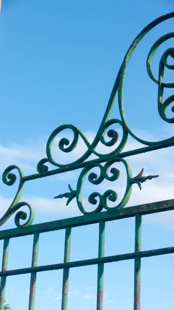 istock Graphic shapes in a metal gate 2148810487