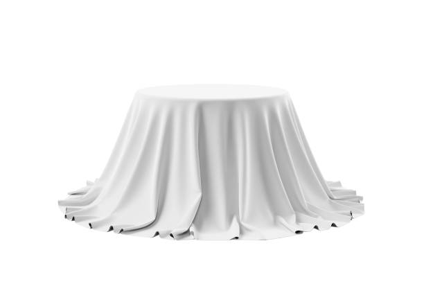 istock Round box covered with satin fabric. 3D illustration 2148813186