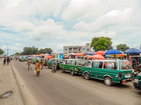 Nganga-Lingolo, Republic Of Congo - March 18, 2023 : Street market in Nganga-Lingolo in Congo.