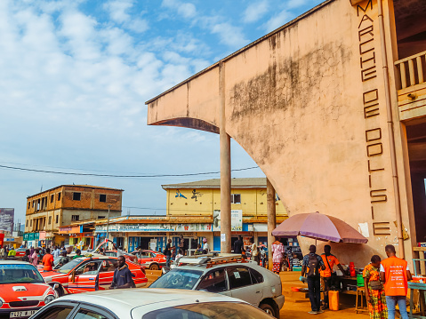 Sossi, Republic Of Congo - March 14, 2023 : Street in Sossi in Congo.