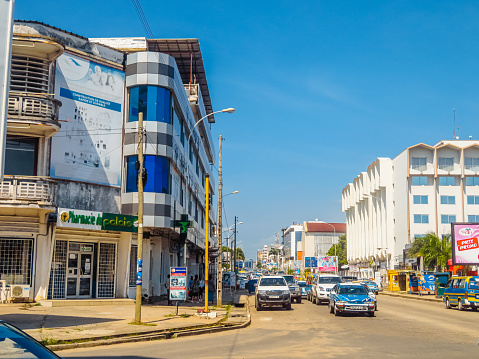 Pointe Noire, Republic Of Congo - March 10, 2023 : City street in Pointe Noire in Congo.