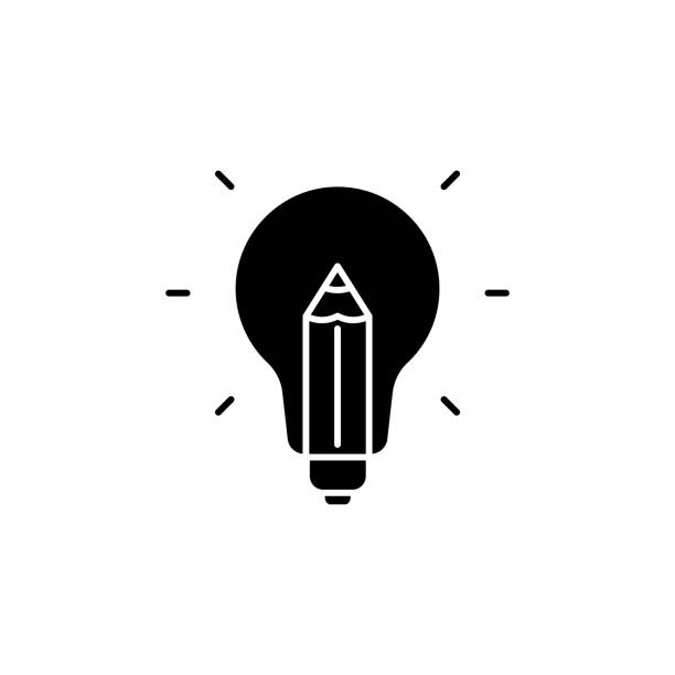 ilustrações de stock, clip art, desenhos animados e ícones de creativity solid icon design. suitable for infographics, web pages, mobile apps, ui, ux, and gui design. - criação de conteúdo