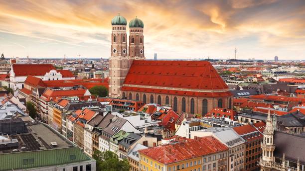 istock Munich - Marienplatz at dramatic sunset, Germany 2148815014