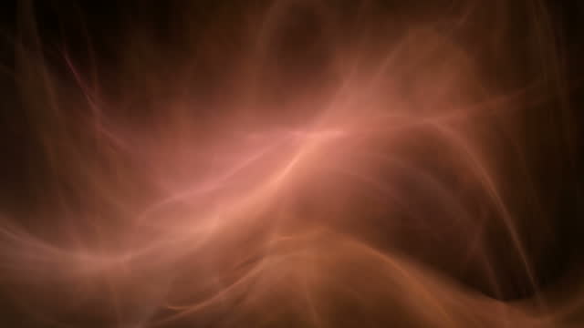 Fractal flame, gas, nebula, smoke, fire or plasma. Looping abstract background animation. Orange, red.