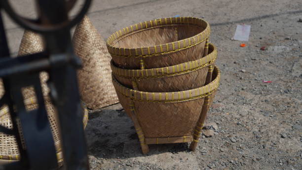 The kitchen utensils are all made from woven bamboo which is cut into small pieces and dried until completely dry, which is a craft product of the people of the Indramayu area. I don't know what it's called, but it looks very aesthetic.