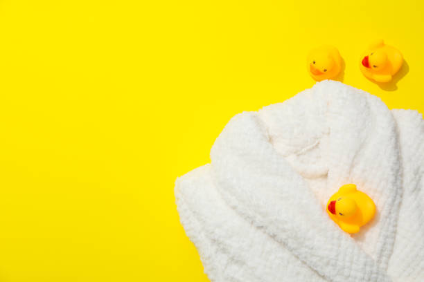 istock Bath accessories and supplies, composition with bathrobe 2148818944
