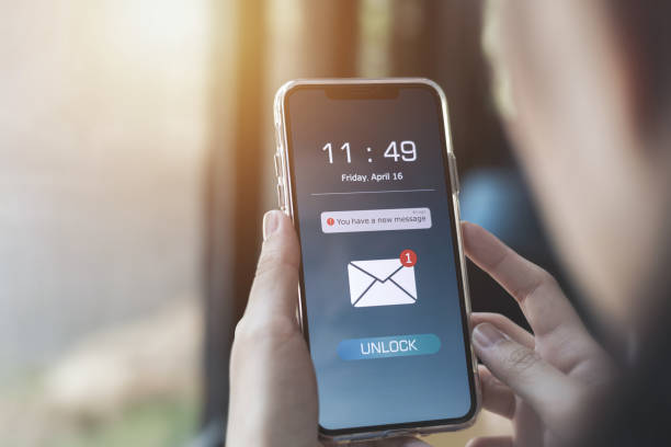 istock Electronic mail. Notification of new message inbox on mobile phone 2148820342
